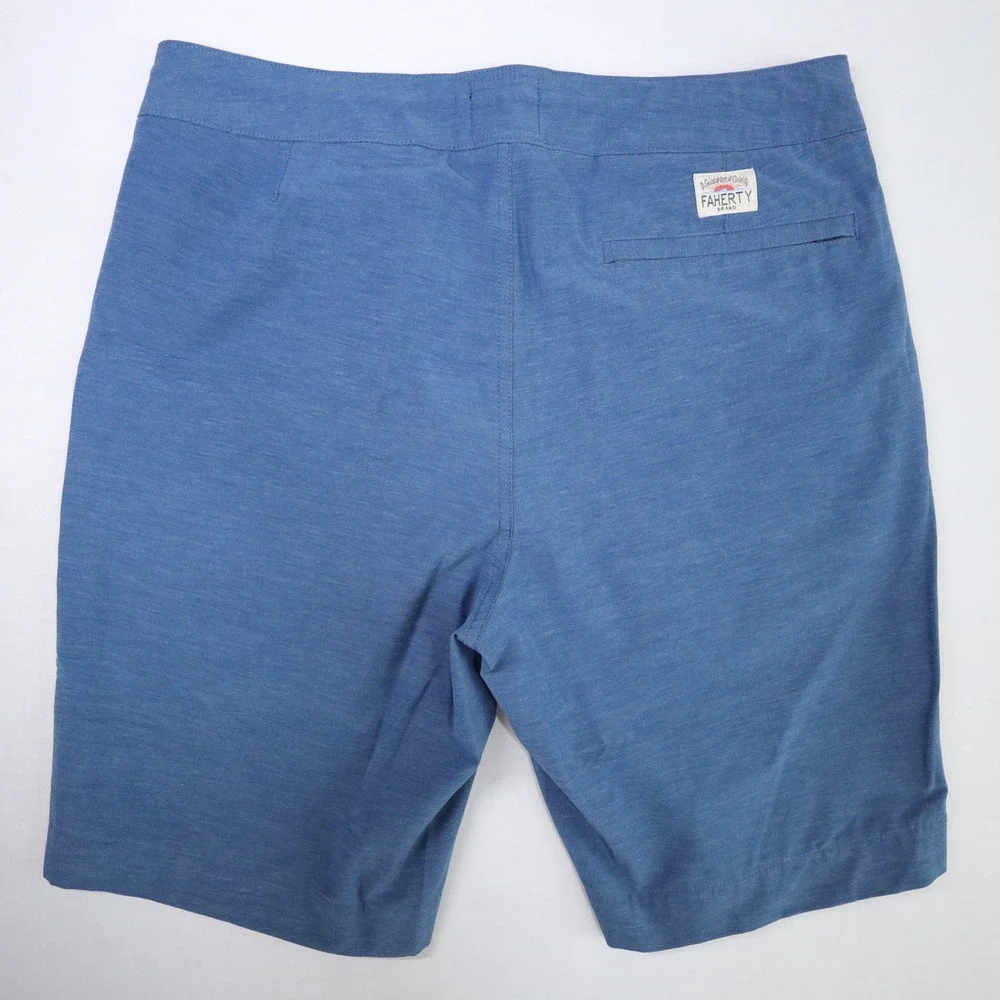 Faherty All Day Shorts Mens 31 Blue Hybrid Board Shorts Stretch Quick Dry Surf